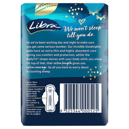 Libra Invisible Pads Extra Long with Wings 10 Pack