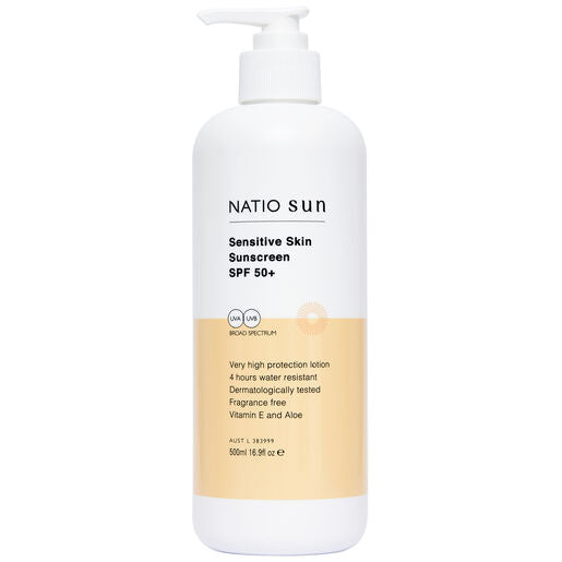 Natio Sensitive Skin Sunscreen SPF 50+ 500ml