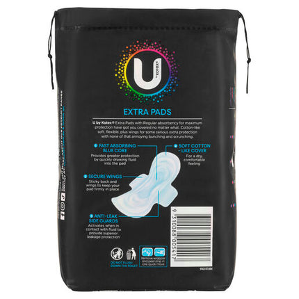 U By Kotex Regular Extra Pads With Wings 16 Pack