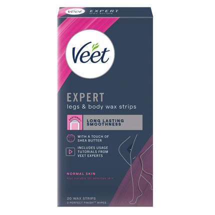 Veet Expert Legs & Body Wax Strips 20 Pack