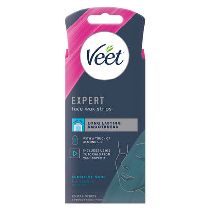 Veet Expert Face Wax Strips for Sensitive Skin 20 Pack