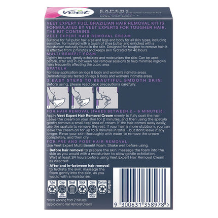 Veet Expert Brazilian Hair Removal Cream Kit