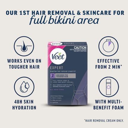 Veet Expert Brazilian Hair Removal Cream Kit