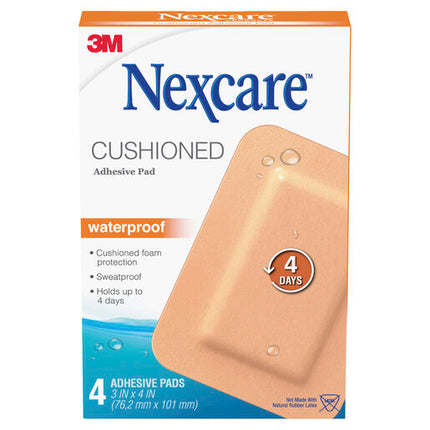 Nexcare Cushioned Adhesive Pad Waterproof 4 Pack