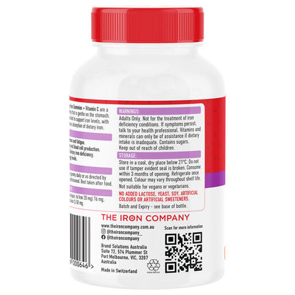 The Iron Company Iron + Vitamin C Gummies Orange 30 Pastilles