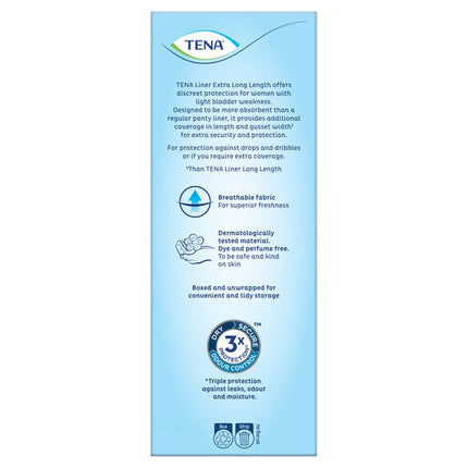 Tena Liners Extra Long Length 24 Pack
