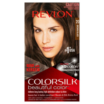 Revlon ColorSilk Permanent Haircolor 20 Brown Black