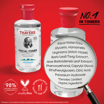 Thayers Unscented Alcohol Free Toner With Witch Hazel Aloe Vera 355ml