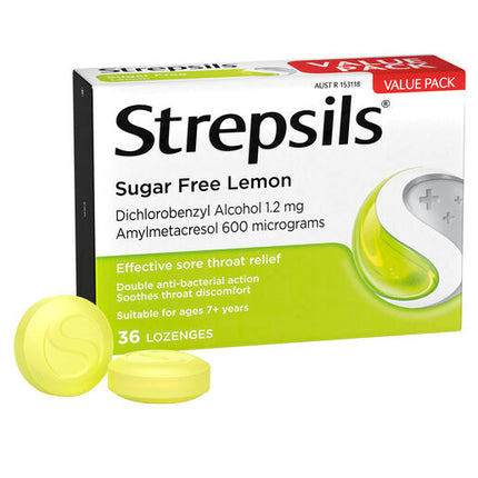 Strepsils Lemon Sugar free 36 Lozenges