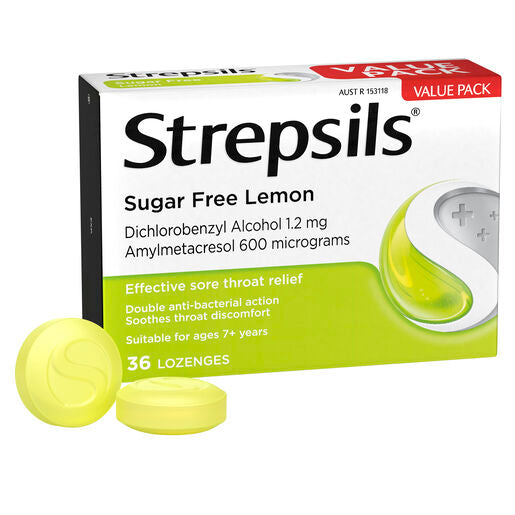 Strepsils Lemon Sugar free 36 Lozenges