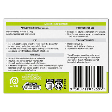 Strepsils Lemon Sugar free 36 Lozenges
