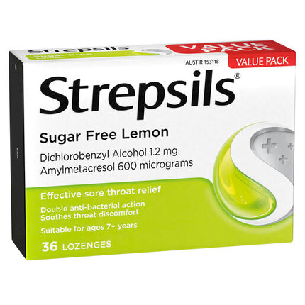 Strepsils Lemon Sugar free 36 Lozenges