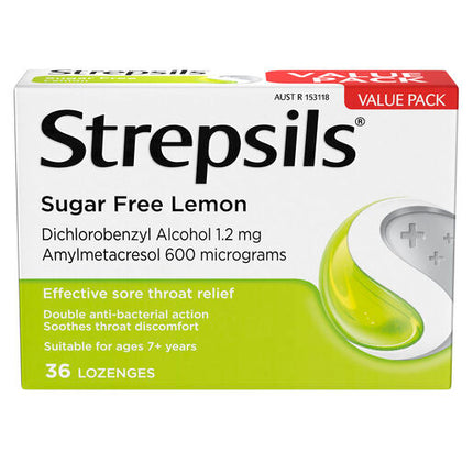 Strepsils Lemon Sugar free 36 Lozenges