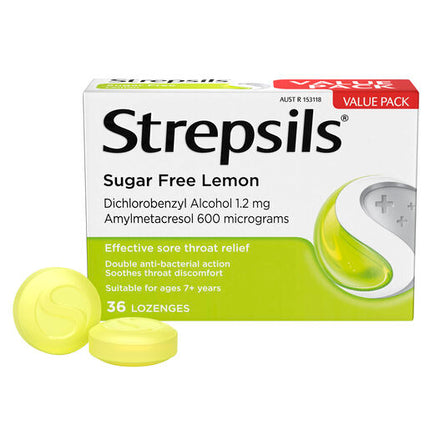 Strepsils Lemon Sugar free 36 Lozenges