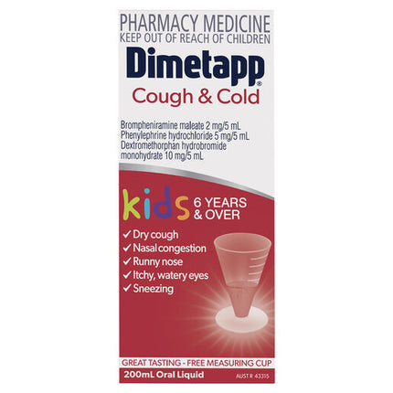 Dimetapp Kids Cough & Cold 6 years+ 200ml