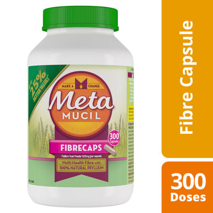 Metamucil Daily Fibre Supplement Fibre Caps 300 Capsules