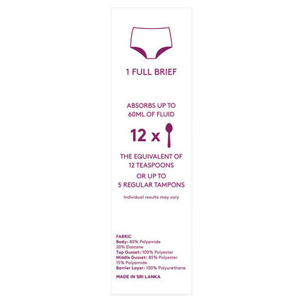 Poise 2-in-1 Period & Incontinence Undies Black Size 14-16 1 Pack