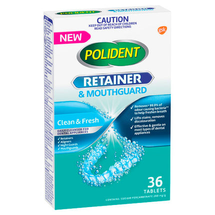 Polident Retainer & Mouthguard Daily Cleanser 36 Tablets