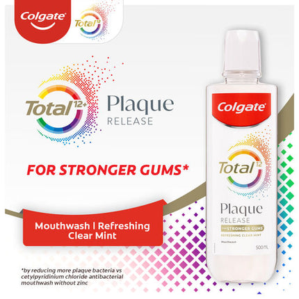 Colgate Mouthwash Total Plaque Release Clear Mint 500ml