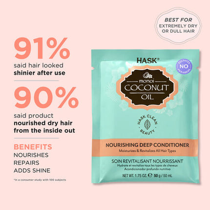 Hask Monoi Coconut Oil Nourishing Deep Conditioning Treatment Packet 50g