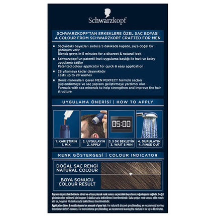 Schwarzkopf Men Perfect Hair Colour 60 Natural Medium Brown
