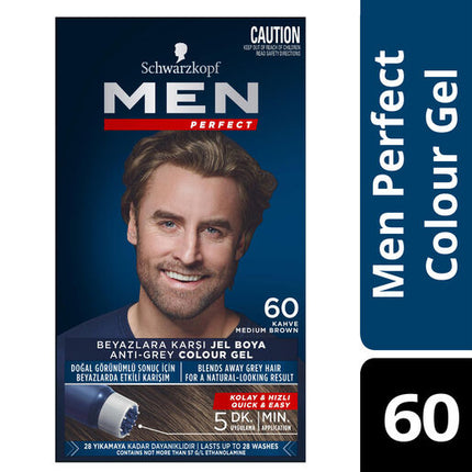 Schwarzkopf Men Perfect Hair Colour 60 Natural Medium Brown