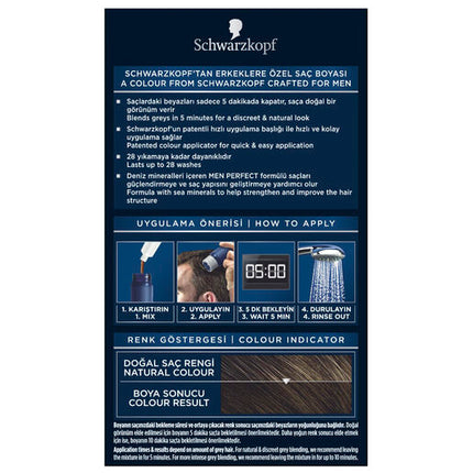 Schwarzkopf Men Perfect Hair Colour 70 Natural Dark Brown