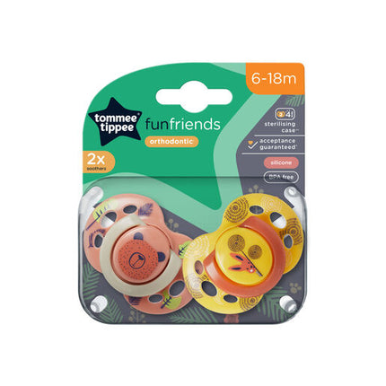 Tommee Tippee Closer To Nature Fun Style Soother 6-18 Months 2 Pack Assorted