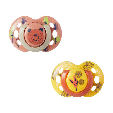 Tommee Tippee Closer To Nature Fun Style Soother 6-18 Months 2 Pack Assorted