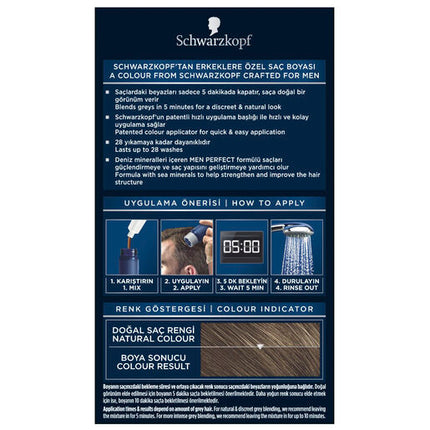 Schwarzkopf Men Perfect Hair Colour 50 Natural Light Brown