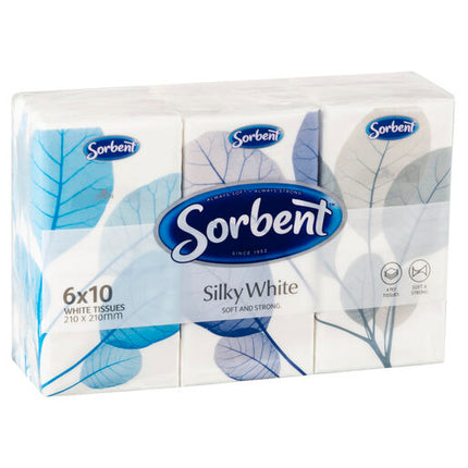 Sorbent Soft White Pocket Facial Tissues 6 Pack