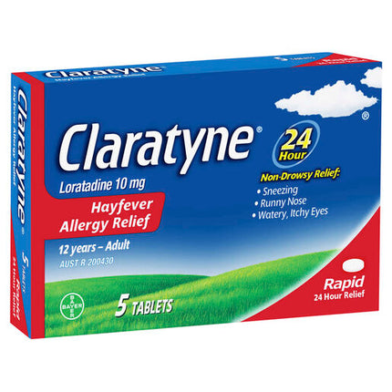 Claratyne Allergy Hayfever Relief Antihistamine Tablets 5 Pack