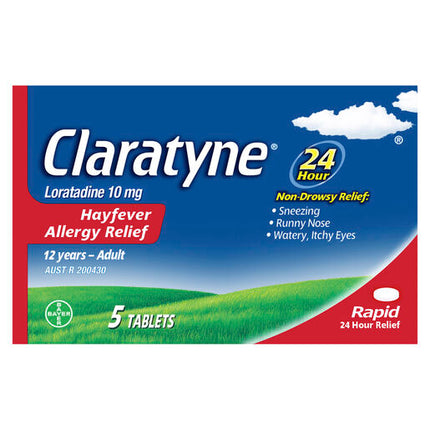 Claratyne Allergy Hayfever Relief Antihistamine Tablets 5 Pack