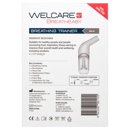 Welcare Breatheasy Breathing Trainer Moderate Resistance WBT-02