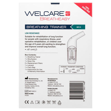 Welcare Breatheasy Breathing Trainer Low Resistance WBT-01