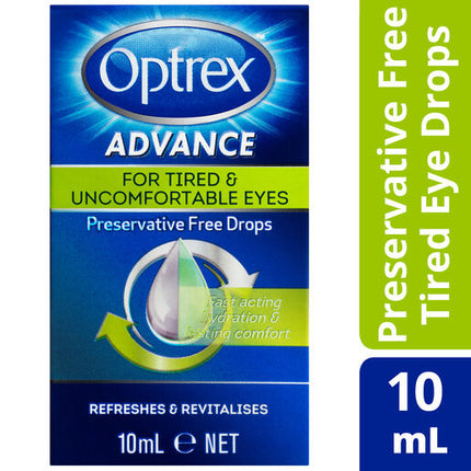 Optrex Advance Preservative Free Tired Eye Drops 10ml