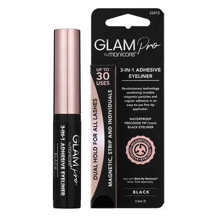 Glam by Manicare Pro 3 in 1 Adhesive Eyeliner