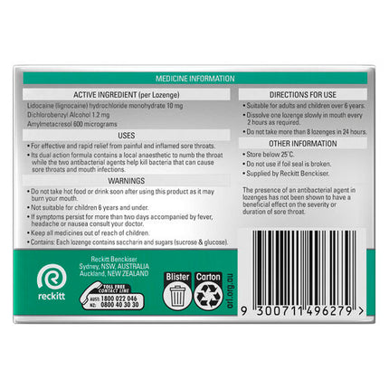 Strepsils Plus Anaesthetic 36 Lozenges