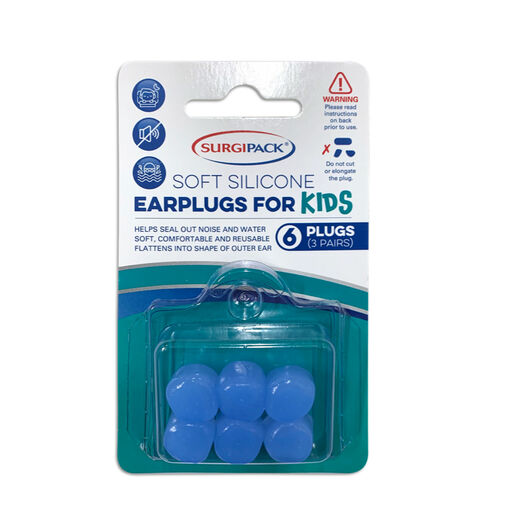 SurgiPack Soft Silicone Kids Ear Plugs 3 Pairs
