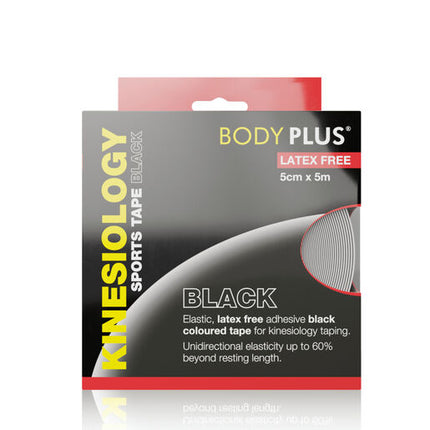 Body Plus Sport K-Tape Latex Free Black 5cmx5m