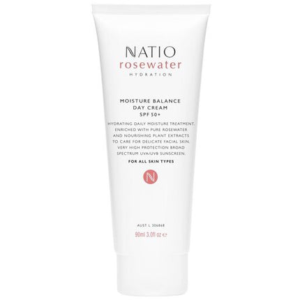 Natio Rosewater Hydration Moisture Balance Day Cream SPF50+ 90ml