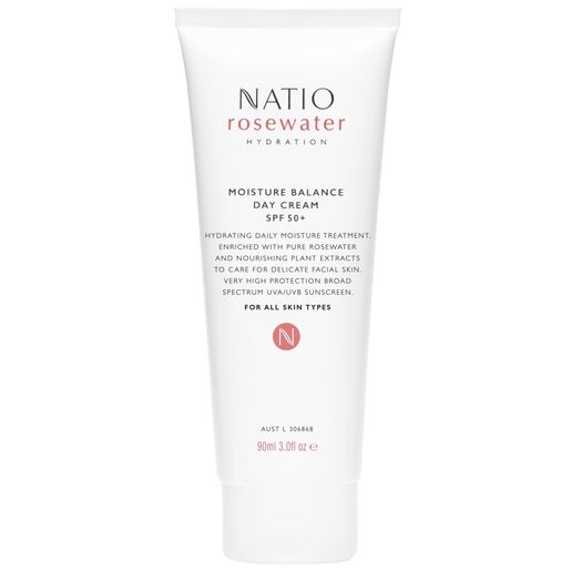 Natio Rosewater Hydration Moisture Balance Day Cream SPF50+ 90ml