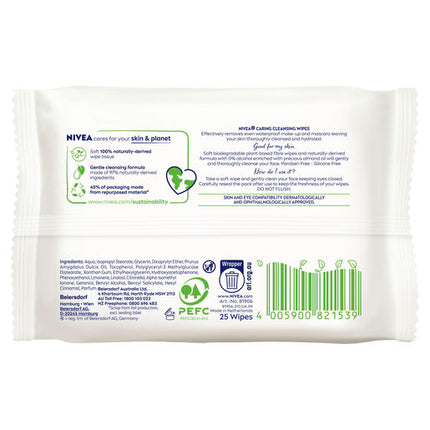 Nivea Daily Essentials Wipes Gentle 25 Pack