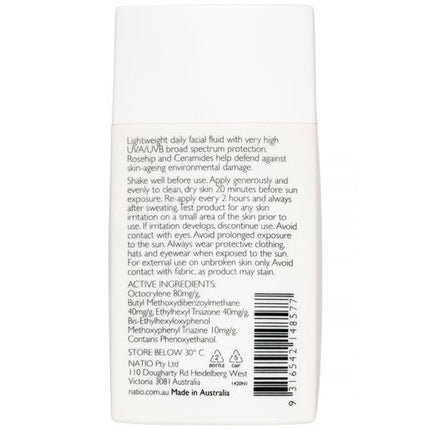 Natio Ageless Hydrating Face Fluid SPF 50+ 60ml