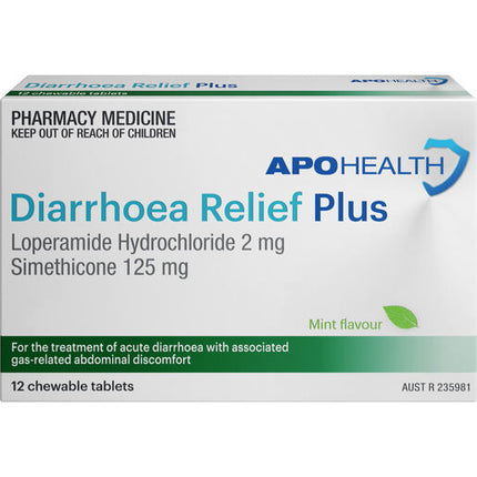 Apohealth Diarrhoea Relief Plus 12 Chewable Tablets