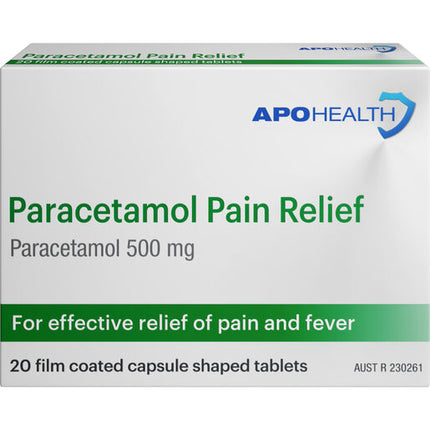 ApoHealth Paracetamol Pain Relief 20 Caplets