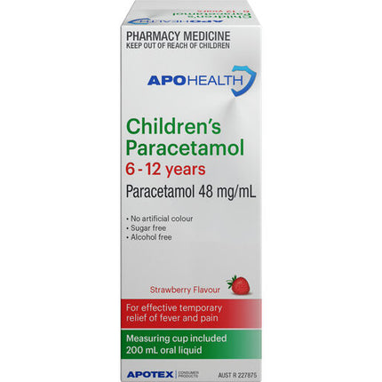 ApoHealth Paracetamol 6 Years - 12 Years 200mL