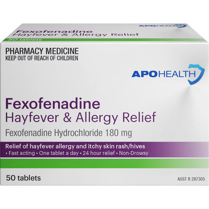ApoHealth Fexofenadine 180mg 50 Tablets