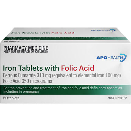 ApoHealth Iron + Folic Acid 310mg 60 Tablets