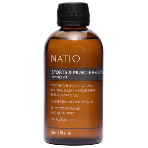 Natio Sports & Muscle Recovery Massage Oil 200ml